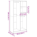 Wardrobe Black 100x50x200 cm Engineered Wood 3307766