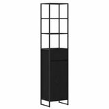 Bathroom Furniture Set with Drawer Black Oak Engineered Wood 3403046