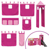 Kids' Loft Bed with Tower Pink 80x200 cm Solid Wood Pine 3309127