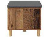 Hall Bench Old Wood 60 x 38 x 46 cm Engineered Wood and Fabric 891526