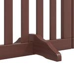 Dog Gate with Door Foldable 15 Panels Brown 750 cm Poplar Wood 3155661
