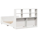 ZNTS Bookcase Bed without Mattress White 140x190 cm Solid Wood 3323819