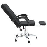 Reclining Office Chair Black Faux Leather 349800