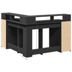 Desk with LED Lights Black 130x130x91 cm Engineered Wood 3309448