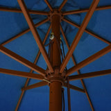 Garden Parasol with Wooden Pole 330 cm Azure 47219