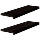 Stair Treads 2 pcs Brown Black 80x30x2 cm Solid Wood Oak 3283803