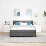 Box Spring Bed with Cushion Dark Grey 190 x 140 cm Fabric 3341098