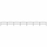 Garden Fence with Spear Top Steel 1248x125 cm Black 277727