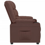 Recliner Chair Brown Faux Leather 348044