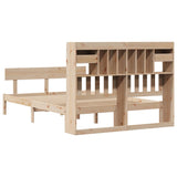 ZNTS Bookcase Bed without Mattress 150x200 cm King Solid Wood Pine 3321836