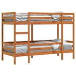 Bunk Bed without Mattress Wax Brown 75x190 cm Small Single Solid Wood Pine 3284226