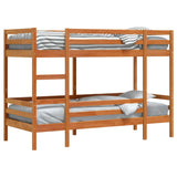 Bunk Bed without Mattress Wax Brown 75x190 cm Small Single Solid Wood Pine 3284226