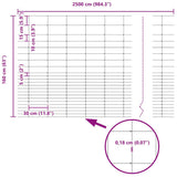 Field Fence Silver 25 x 1.6 m Galvanised steel 42005828