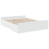 Bed Frame White Engineered wood Double Bed Bed Frame 3280279