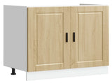 Sink Base Cabinet with Door Porto 2 pcs Brown Engineered wood 3315024