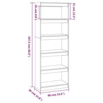 Book Cabinet/Room Divider 60x30x167.5 cm Solid Wood Pine 808173