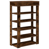 Shoe Rack Smoked Oak 60x30x98 cm Engineered Wood 859927
