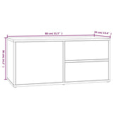 TV Cabinet Smoked Oak 80x34x36 cm Engineered Wood 815495