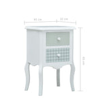 ZNTS Bedside Cabinet White and Grey 43x32x65 cm MDF 285772