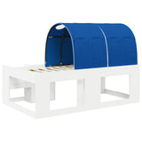 Kids'High Bed Frame with Storage White and Blue 3423595