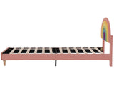 Upholstered bed 90*190, withted frame and headboard, youth bed, for adults & teenagers, wooden WF311460AAR
