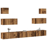 7 Piece TV Cabinet Set Wall-mounted Old Wood Engineered Wood 3329211