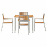 Outdoor Dining Set 5 pcs Solid Teak Wood and Stainless Steel 3334798