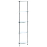 5-Tier Shelf Transparent 30x30x130 cm Tempered Glass 249516