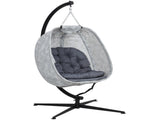Hanging Egg Chair Outdoor Indoor Garden Swing Chair with Folding Basket, Garden Hanging Chair with T3398P328491