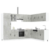 ZNTS 14 Piece Kitchen Cabinet Set Lucca Concrete Grey Engineered Wood 3314985