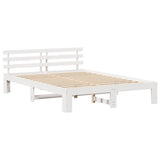 Bed Frame with Headboard White 150 x 200 cm Solid Pine Wood 872606