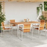 Garden Dining Set 7 pcs Solid Acacia Wood and Stainless Steel 3334810