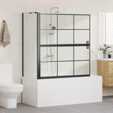 Bath Shower Screen Black and Transparent 116 x 68 x 128 cm 42018555