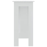 Bar Table with Shelf High Gloss White 102x50x103.5 cm Engineered Wood 809464