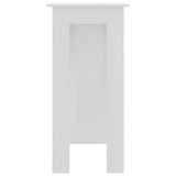 Bar Table with Shelf High Gloss White 102x50x103.5 cm Engineered Wood 809464