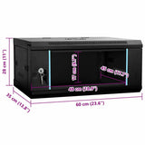 Network Cabinet with Storage Black 60 x 35 x 28 cm Steel 42017632