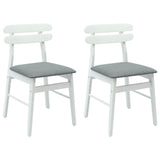 Dining Chair 2 pcs White and Grey Solid Rubber Wood 42020514