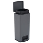 ZNTS Dustbin with Pedal Anti-fingerprint 30L Grey Stainless Steel 149572