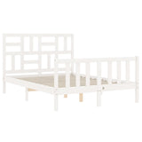 Bed Frame without Mattress White Small Double Solid Wood Pine 3193047