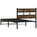 Metal Bed Frame without Mattress Smoked Oak 107x203 cm 4017214