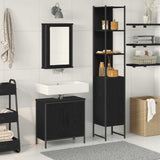Bathroom Furniture Set with Door 3 pcs Black 33 x 33 x 185.5 cm 3334401