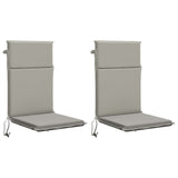 High Back Chair Cushion GEMERT 2 pcs 100% Polyester Grey 945744