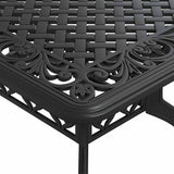 Garden Dining Set Black Cast Aluminium 5 Piece Set Rugged 3216317