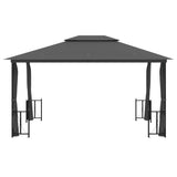 Gazebo with Sidewalls&Double Roofs 3x4 m Anthracite 318544
