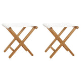 Folding Chair Set of 2 Cream White 310669