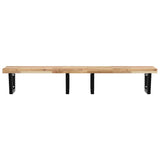 Basin Shelf Wall Mounted Steel and Solid Wood Acacia 3302815
