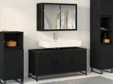 Bathroom Furniture Set 2 pcs Black Oak Engineered Wood 3402359