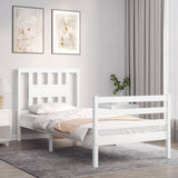 Bed Frame without Mattress White 90x200 cm Solid Wood 3194557