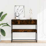 Console Table Smoked Oak 90x35x80 cm Engineered Wood 849171