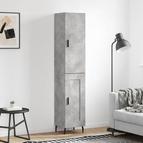 Highboard Concrete Grey 34.5x34x180 cm Engineered Wood 3199125